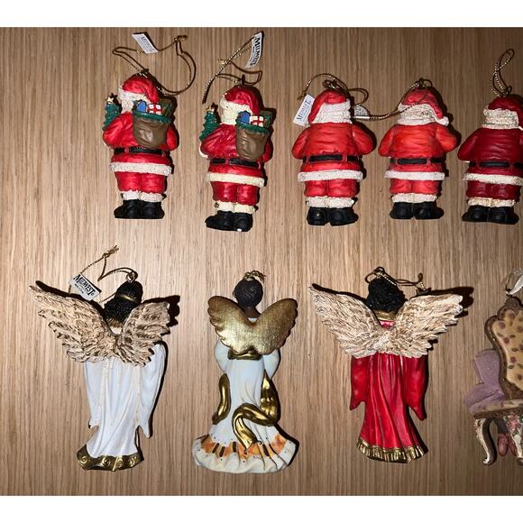 Vintage Midwest Black African Santa Angels Ballerina Ornaments Lot of 11 - Picture 9 of 11